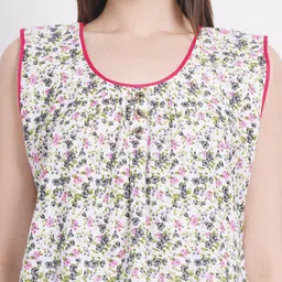 Breezly Pack Of 2 Floral Printed Sleeveless Pure Cotton Midi Nightdress image 2
