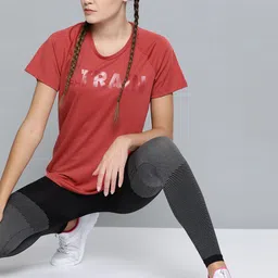 HRX by Hrithik Roshan Women Rust Red Rapid Dry Training Tshirt image 2