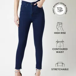 Miss Chase Women Skinny Fit High-Rise Clean Look Cotton Denim Stretchable Jeans-image-66