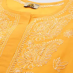 ADA Chikankari Embroidered Sustainable Cotton Kurta image 2