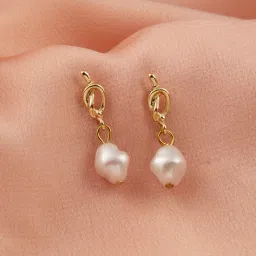Shein Knot Design Pearl Push-Back Closure Drop Earrings image 3