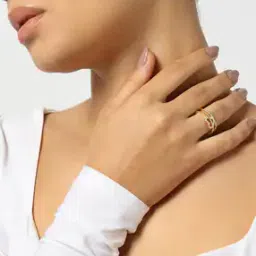 Shein Women Heart Shaped Partially Open Double Band Rings-image-26