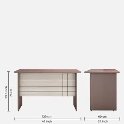 mintwud from pepperfry Alston Small Workstation In Balliness Pine & Cloud Ash Finish image 2