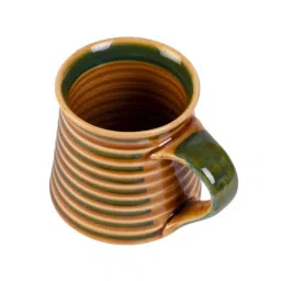 unravel india Textured 150Ml Yellow Green Ceramic (Set Of 6) Tea Cups image 4