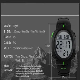 Skmei Men White Dial & Black Straps Digital Multi Function Watch Skmei 1068 Black image 4