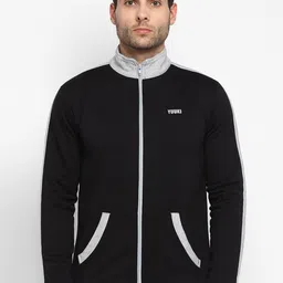 Yuuki Men Black and Grey Solid Lightweight Sporty Jacket-image-64