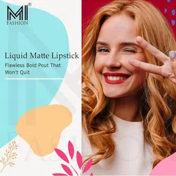 MI FASHION Set of 2 Smudge Free Matte Finish Moisturizing Liquid Lipstick - Pink & Nude image 3