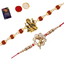 Silver Shine Rakhi With Roli Chawal & Greetings Card-picture-33