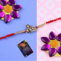 Silver Shine 4 Pieces Multicolored Beaded Rakhi Combo Set-picture-28
