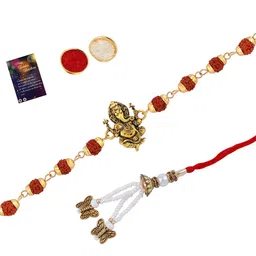 Silver Shine 2 Rakhi with Roli Chawal and Greeting Card-picture-37
