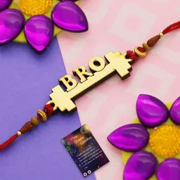 Silver Shine Red 1 Rakhi With Roli Chawal and Greeting Card-picture-21