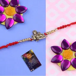 Silver Shine 2 Rakhi With Roli Chawal Greeting Card-picture-47