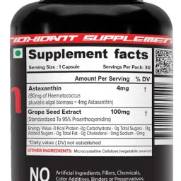 NutriJa Astaxanthin 4mg Capsules – Naturally Sourced from Algae, Antioxidant Supplement | Supports Cardiovascular Health, Support Healthy Ageing. image 2
