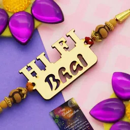 Silver Shine Unisex Set Of 2 Hi-Fi Bhai & Om Charm Rakhi With Roli Rice & Greeting Card-picture-27