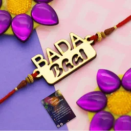 Silver Shine Set Of 2 Rakhi with Roli Chawal Greeting Card-picture-35