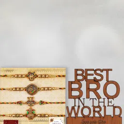 eCraftIndia Unisex Set Of 4 Designer Rakhi Gift Set-picture-53