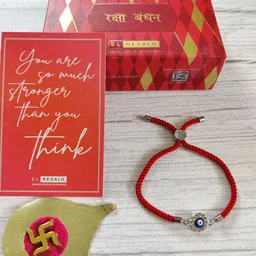 EL REGALO Evil Eye Rakhi Gift Set with Greeting card and Shagun-picture-17