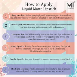 MI FASHION Set of 2 Smudge Free Matte Finish Moisturizing Liquid Lipsticks - Purple & Nude image 2