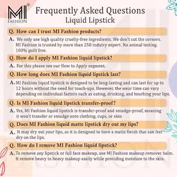 MI FASHION Set of 2 Smudge Free Matte Finish Moisturizing Liquid Lipsticks- Orange & Brown image 4