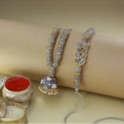 i jewels EL REGALO Bhaiya Bhabhi Rakhi Set with Roli Chawal & Card-picture-28