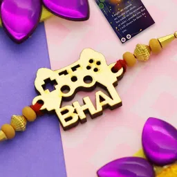 Silver Shine Unisex Set Of 2 Bhai & Ganesh Charm Rakhi With Roli Rice & Greeting Card-picture-48