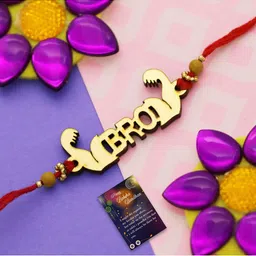 Silver Shine 1 Rakhi with Roli Chawal Greeting Card-picture-12