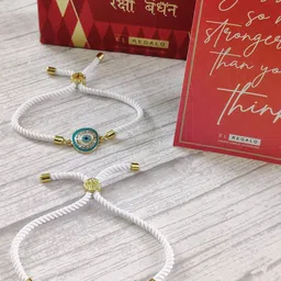 EL REGALO Bhaiya Bhabhi White Set of 2 Evil-Eye Rakhi-picture-42
