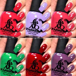 AQ FASHION Set Of 6 Power Lasting Glossy Quick Dry Nail Polish - 9 ml Each-picture-10