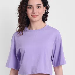 COLOR CAPITAL Women V-Neck Drop-Shoulder Sleeves Boxy T-shirt-picture-36