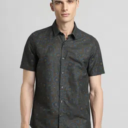 SIMON CARTER LONDON Slim Fit Floral Printed Cotton Linen Casual Shirt-picture-28