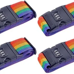 venekety Luggage Straps Suitcase Lock Belt Strap Heavy Duty Luggage Straps Adjustable Suitcase Belts for Traveling Business/Leisure Trip/Multi-Colour |Pack of 4 image 1