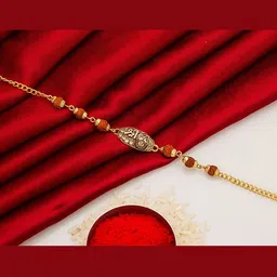 aadita Men Gold-Toned Stone-Studded Rakhi image 1