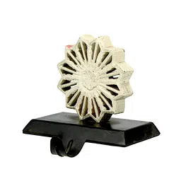 Hind Decor White & Black Metallic Flower Shape Stocking Holder-picture-17