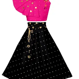 BAESD Girls Embroidered Mirror Work Ready to Wear Lehenga Choli-picture-34