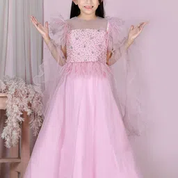 THE LITTLE CELEBS Girls Embroidered Beads and Stones Ready to Wear Lehenga & Blouse With Dupatta-picture-31