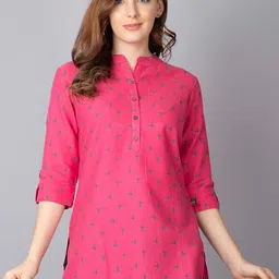 Pistaa Pink Geometric Printed Kurti-picture-15