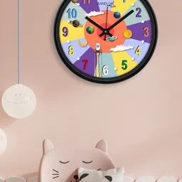 RANDOM Purple & Orange Printed 30.48 Cm Contemporary Wall Clock image 1