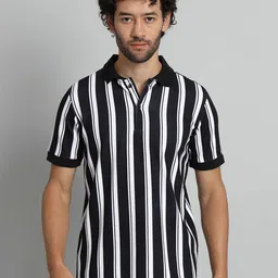 BAESD Striped Polo Collar Monochrome T-shirt-picture-16