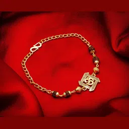 aadita Men Gold-Toned Bracelet Style Handmade Rakhi-picture-31