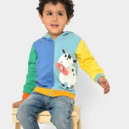 MiArcus Kids Unisex Colourblocked Hooded Front-Open Cotton Sweatshirt-picture-35