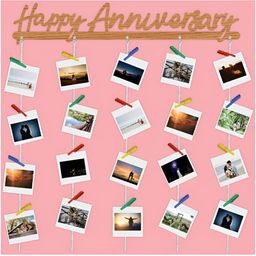 CVANU Brown Happy Anniversary Wooden Wall Hanging-picture-46