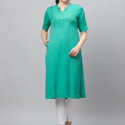 AV2 Mandarin Collar Short Sleeves Maternity Kurta image 3