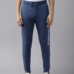 U.S. Polo Assn. Denim Co. Men Navy Blue Solid Joggers with Logo Print-picture-28