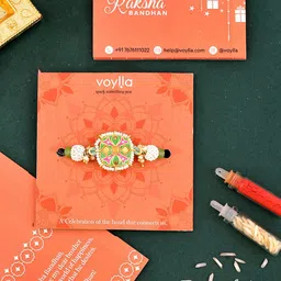 Voylla Enameled Pearl Beaded Thread Rakhi-picture-23
