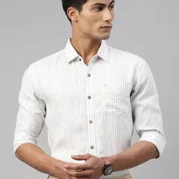 Ecentric Men Eco-Friendly Opaque Striped Hemp Formal Shirt-picture-22