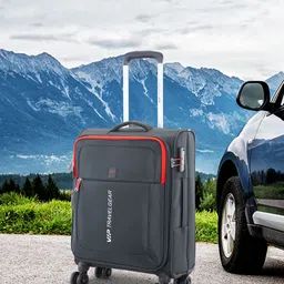 VIP SUPREMA 8W Minimal Brand Logo Printed Soft-Sided Cabin Trolley Suitcase image 1