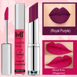 MI FASHION Set of Lip Drama Liquid Lipstick 3.5ml - 05 & Creamy Matte Lipstick 3.5g - 12-picture-36