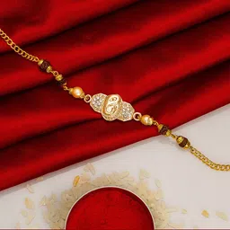 aadita Men Gold-Toned Bracelet Style Rakhi-picture-54