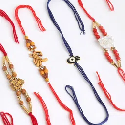 PANASH Men Set Of 4 Multi-Coloured Rakhi image 1