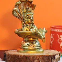 PujaNPujari Gold-Toned Shiva With Nandi Religious Idol-image-24